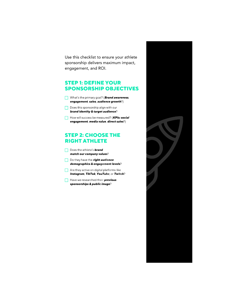 Free ebook - The Ultimate Athlete Sponsorship Checklist